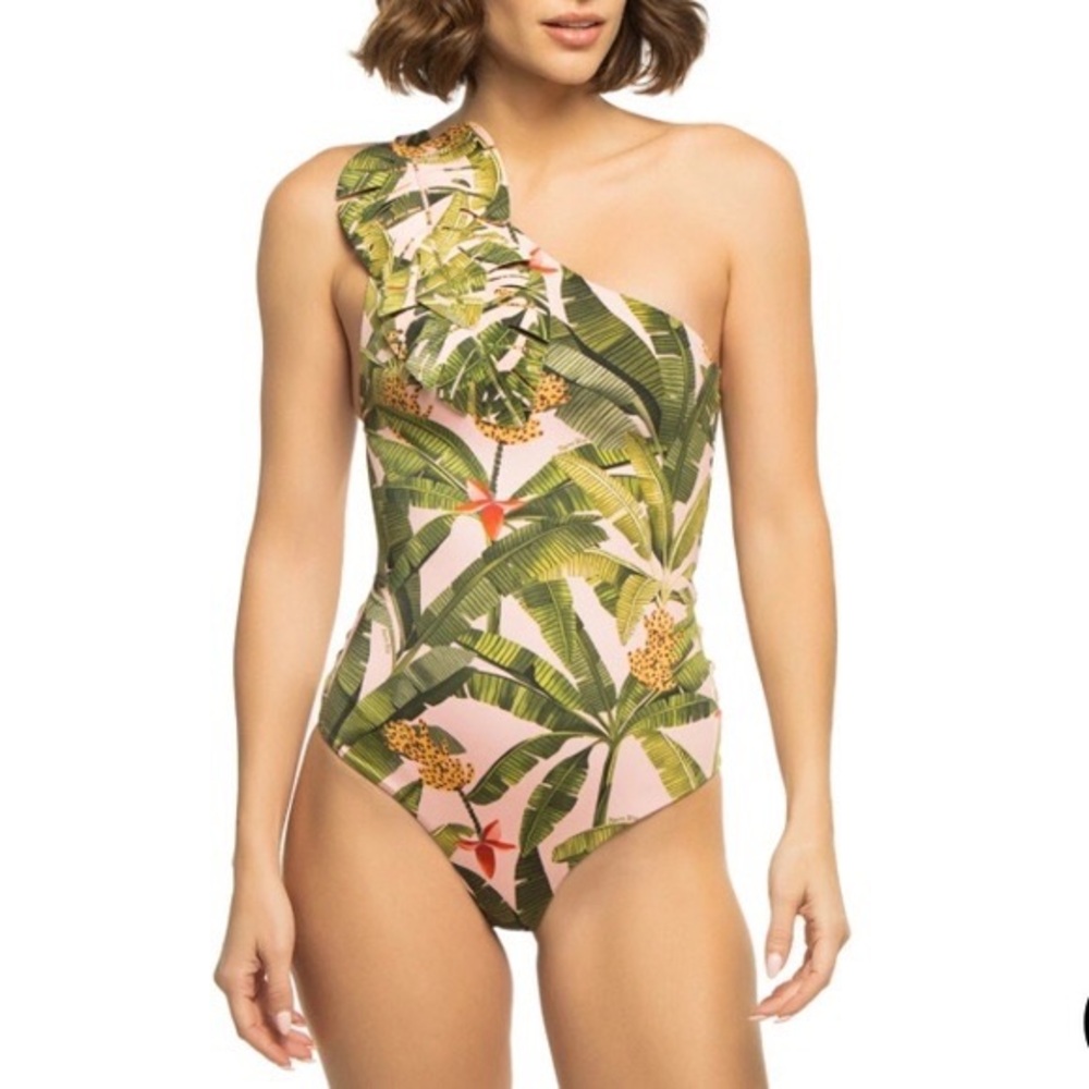 FARM RIO
Banana Leaves Asymmetrical One Piece Swimsuit